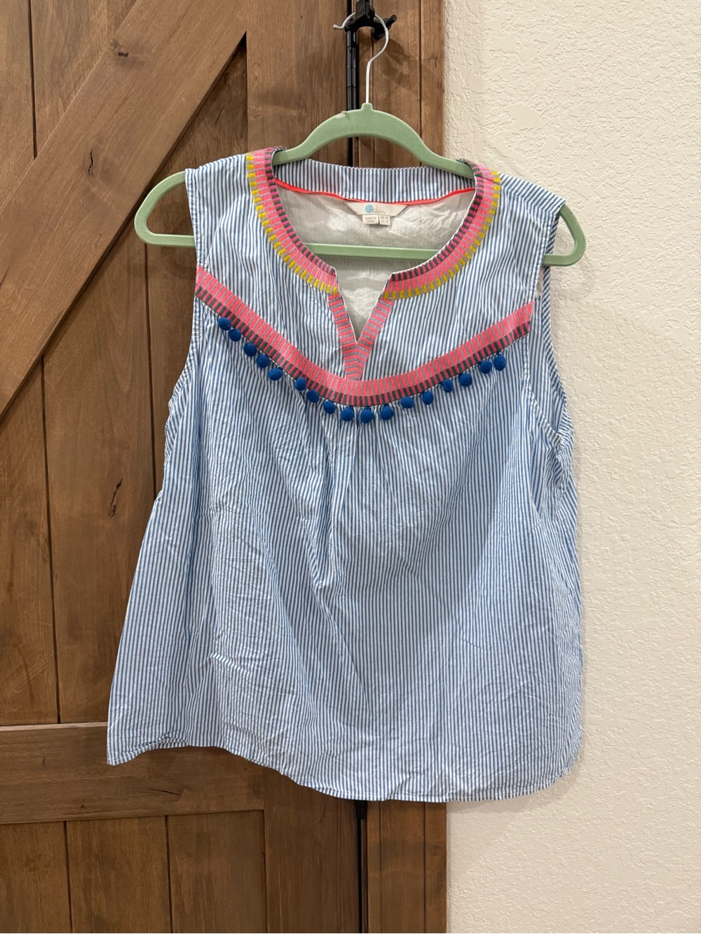 BODEN Elisa sleeveless pompom top blouse - 12